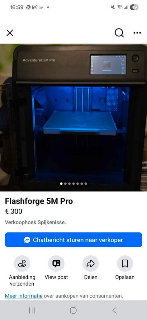 3D PRINTER FLASHFORGE 5M PRO, Computers en Software, 3D Printers, Zo goed als nieuw, Ophalen