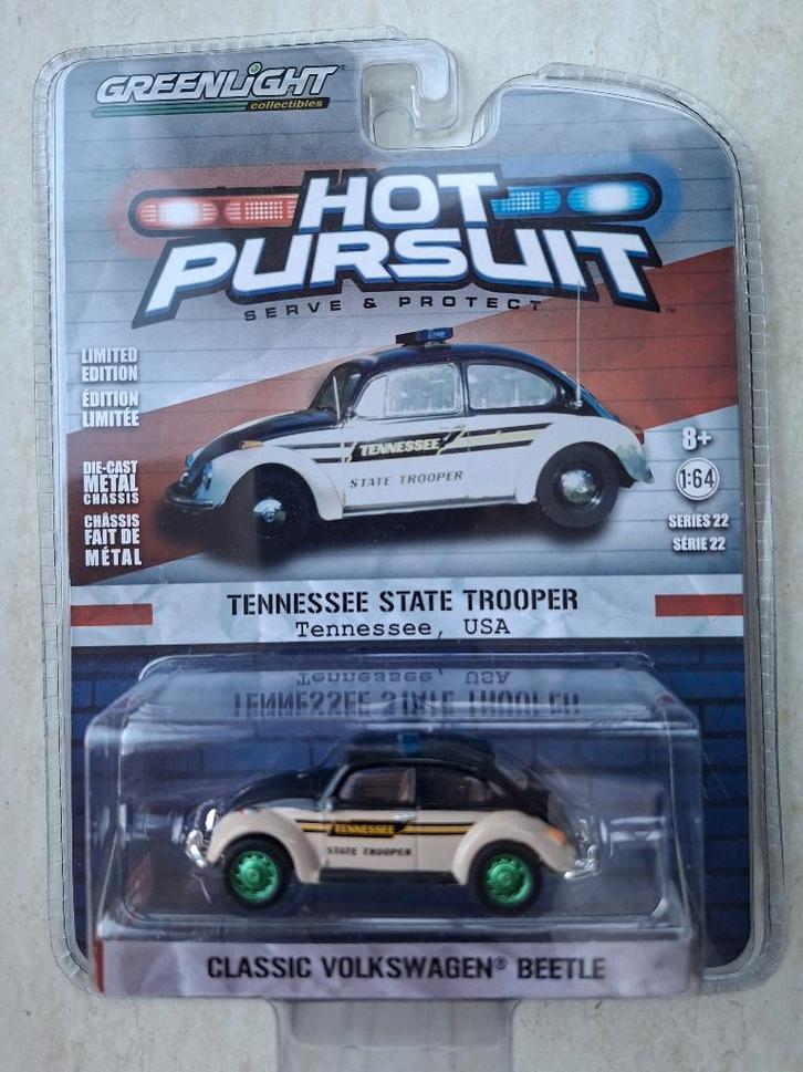 VW Volkswagen Kever Greenlight 1/64 Chase State Trooper, Hobby en Vrije tijd, Modelauto's | Overige schalen, Nieuw, Auto, Ophalen of Verzenden