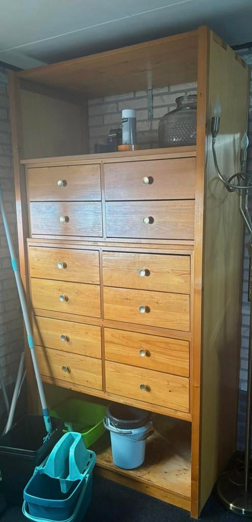 Lundia stelling kast 2x staander ladeblok 12 laden 5 planken, Ophalen, Zo goed als nieuw, Minder dan 100 cm