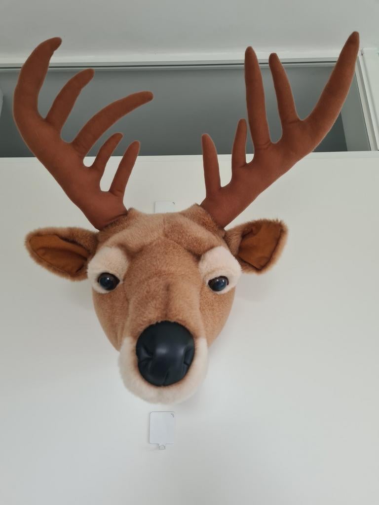 Pluchen Hertenkop, Ophalen of Verzenden, Zo goed als nieuw, Bruin, Textiel