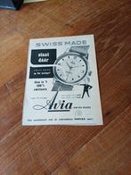 Advertentie van Avia horloges 1956, Ophalen of Verzenden, Zo goed als nieuw, Overige typen