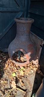 Gietijzeren vuurpot met RVS pijp, Tuin en Terras, Vuurkorven, Ophalen of Verzenden, Gebruikt