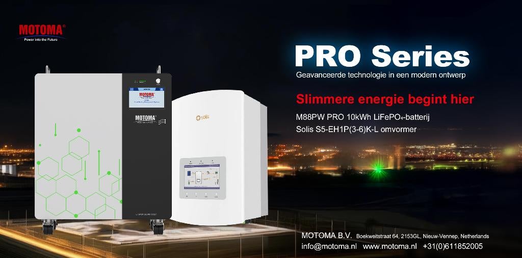 Thuisbatterij set MOTOMA 10kWh +Solis 1‑fase Omvormer 2795,-, Ophalen, Nieuw, Compleet systeem, 200 wattpiek of meer