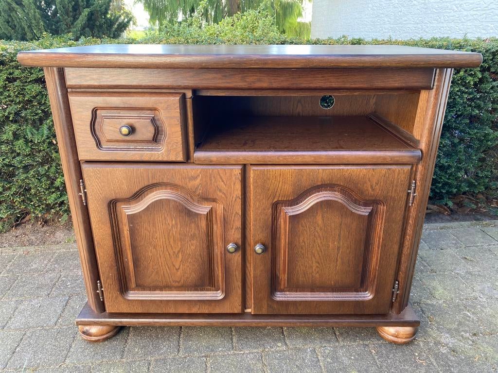 EIKENHOUTEN TV MEUBEL, Ophalen of Verzenden, Zo goed als nieuw, 25 tot 50 cm