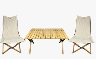 Campingset - Tafel en twee stoelen (Bamboo) - showroomdeal, Zo goed als nieuw, Esbjerg, HeroCamper, Info@kliff.nl