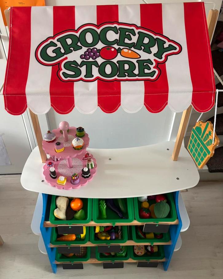Melissa & Doug Wooden Grocery Store / supermarkt speelgoed, Verzamelen, Speelgoed, Gebruikt, Ophalen