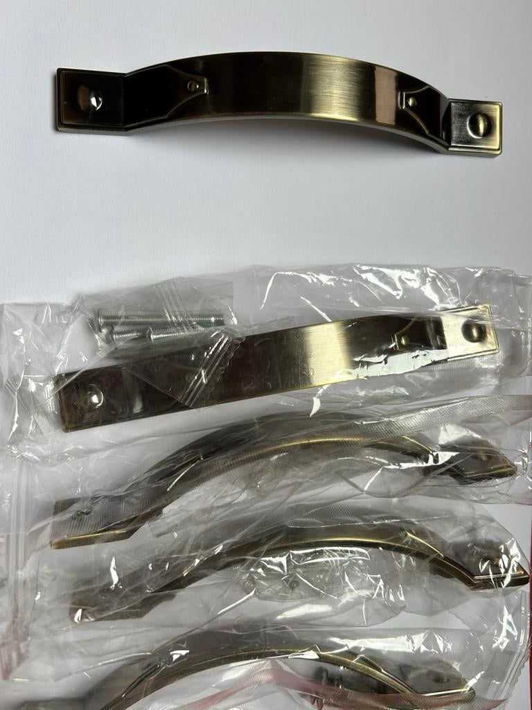 5 Bronzen Handgrepen - 15cm - Boorgaten 10cm, Ophalen of Verzenden, Zo goed als nieuw