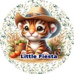 L1444 luxe icing tijger 18cm v slagroom kwarktaart print, Ophalen of Verzenden, Nieuw, Taarten, Versiering