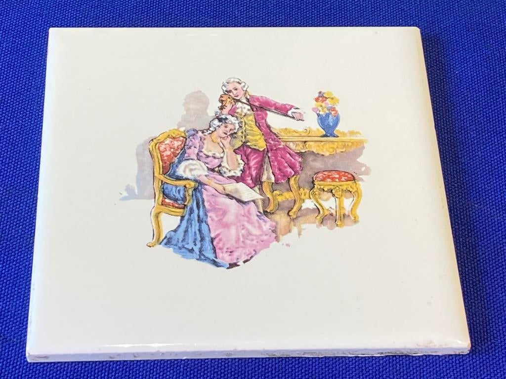 Vintage Mettlach Villeroy & Boch Tegels Set (4x 11cm), Ophalen of Verzenden