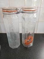 Glazen potten voor spaghetti, 2 stuks., Ophalen, Zo goed als nieuw, Glas, Pot, Bus of Blik