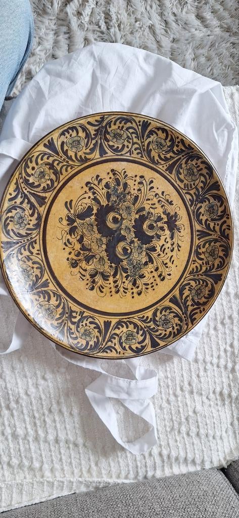 Vintage Biagioli Gubbio Decoratief Bord - Handgeschilderd, Antiek en Kunst, Ophalen