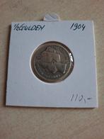 Halve Gulden Wilhelmina 1904 Zilveren Munt, Ophalen of Verzenden