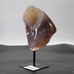 Agaat op standaard met druzy 1,1 kg, Ophalen of Verzenden, Mineraal