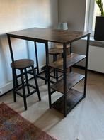 Industriële bartafel met 2 krukken, Huis en Inrichting, Ophalen, Gebruikt