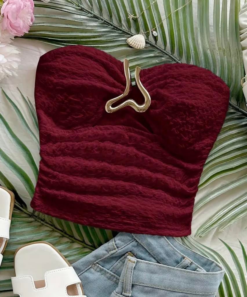 Mooie rode top met details, maat L, nooit gedragen, Kleding | Dames, Tops, Maat 42/44 (L), Nieuw, Ophalen of Verzenden, Zonder mouw