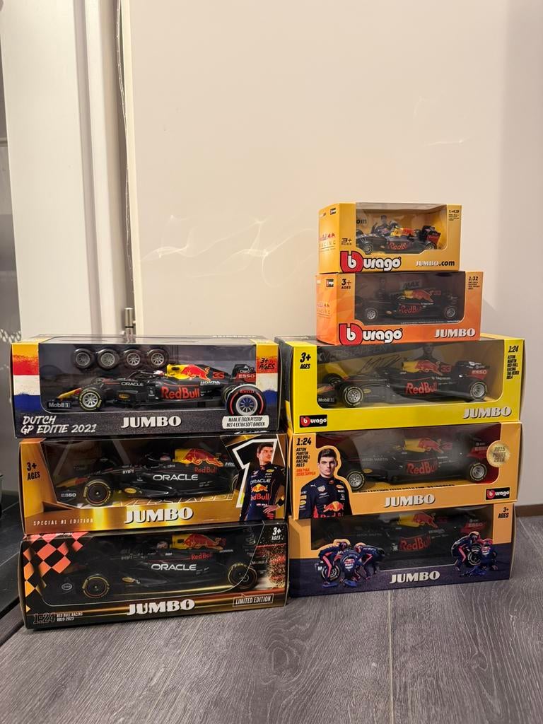 Max verstappen jumbo auto’s(volledige set)incl rb12!, Overige merken, Tank, 1:32 tot 1:50, Ophalen of Verzenden