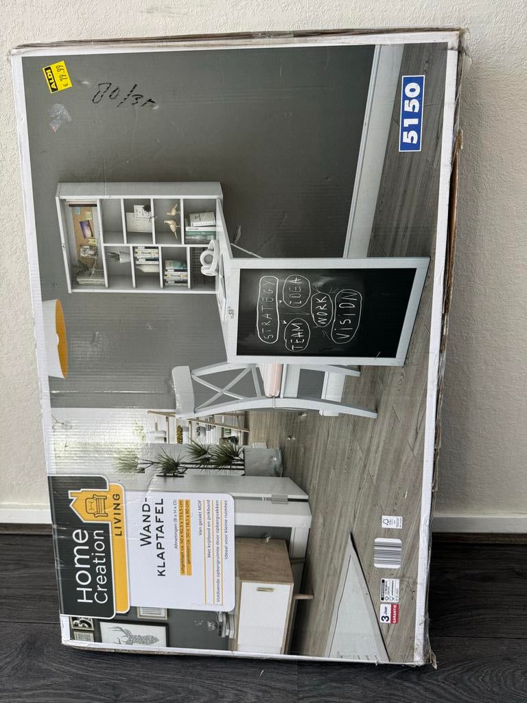 Wandklaptafel Home Creation Living, Huis en Inrichting, Tafels | Eettafels, Ophalen, Kunststof, 100 tot 150 cm, 50 tot 100 cm