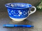 Grote antieke kop soepkom Engels aardewerk rond 1900 blauw, Ophalen of Verzenden