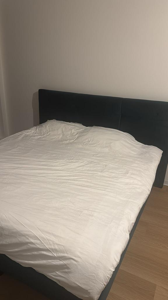 zgan Boxspring velvet 180cm, Huis en Inrichting, Slaapkamer | Bedden, Zo goed als nieuw, Tweepersoons, 180 cm, 200 cm, Stof, Groen