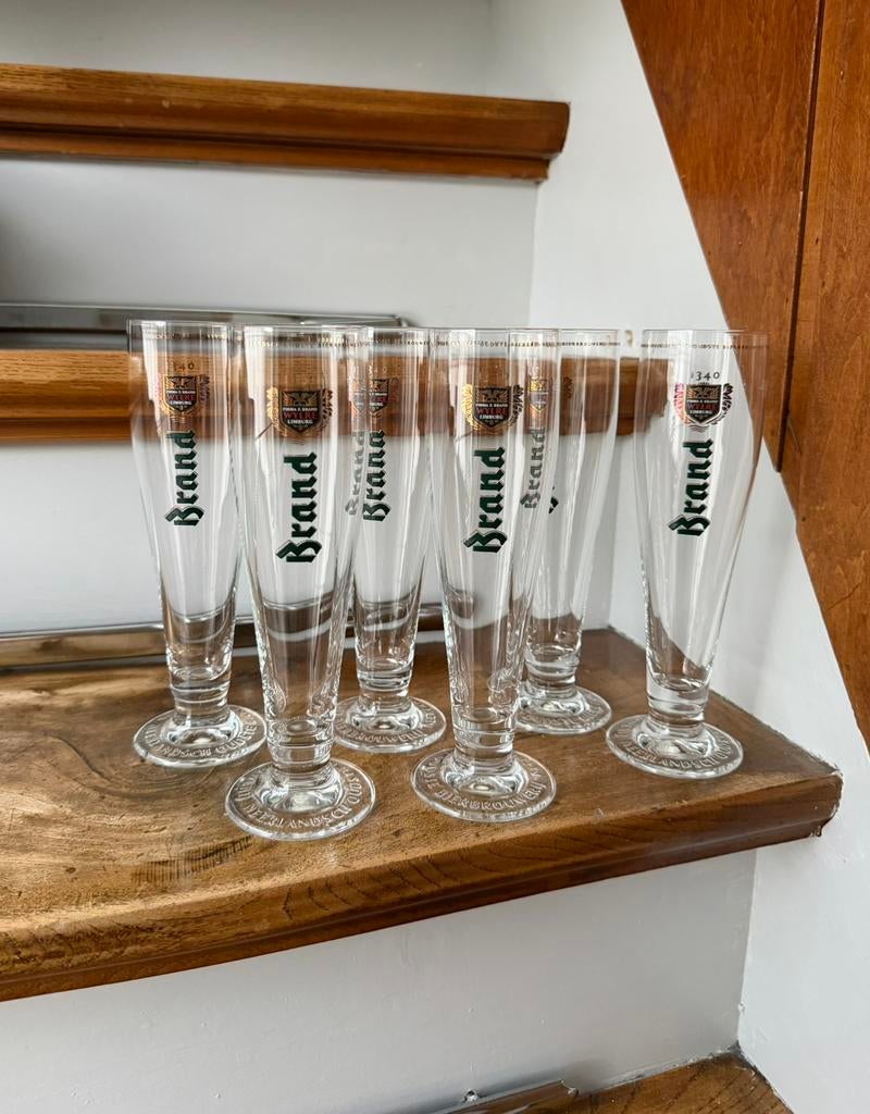 6x Brand bierglas 0,2L, Verzamelen, Ophalen of Verzenden, Zo goed als nieuw, Glas of Glazen, Brand