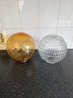 2 oude glaze bollen voor lampen., Antiek en Kunst, Antiek | Glas en Kristal, Ophalen of Verzenden