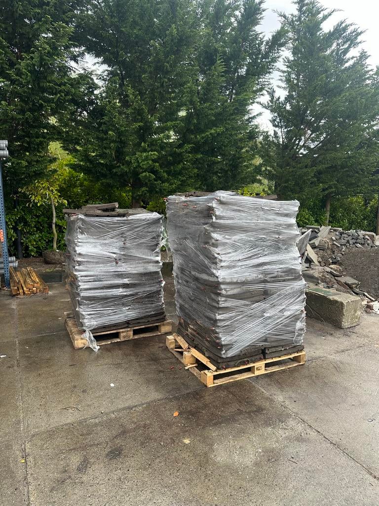 Rubberen tegels voor terras of speelplaats, Tuin en Terras, Ophalen, Gebruikt, Rubber, 10 m² of meer