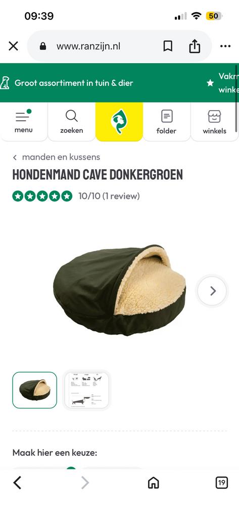 Hondenmandje cave 50 cm, Ophalen of Verzenden, Nieuw