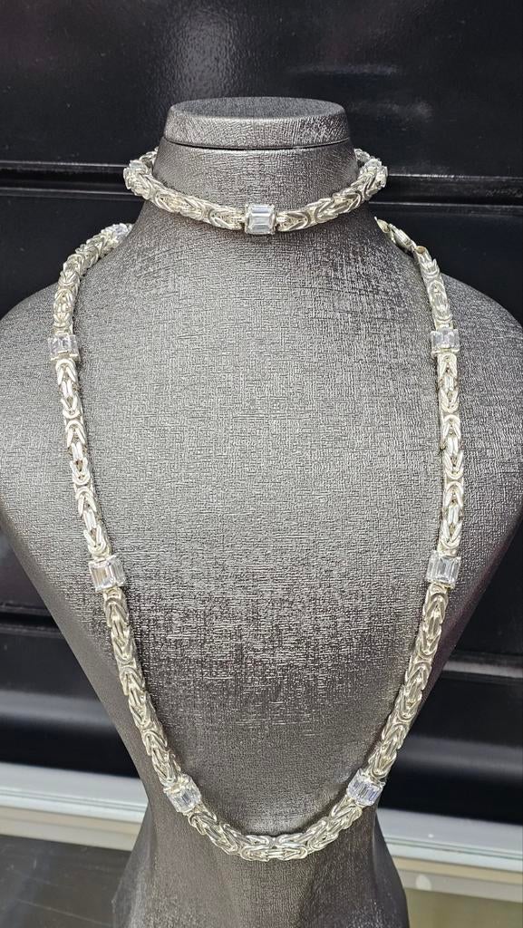 Prachtige Koningsketting zilver set massief, Ophalen of Verzenden, Nieuw, Goud, Goud