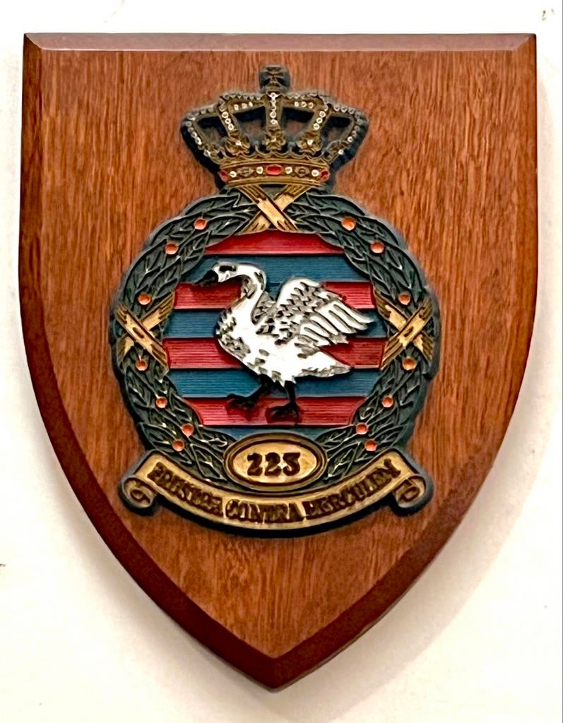 Vintage 223 Wapenschild Koninklijke Luchtmacht, Verzamelen, Militaria | Algemeen, Verzenden