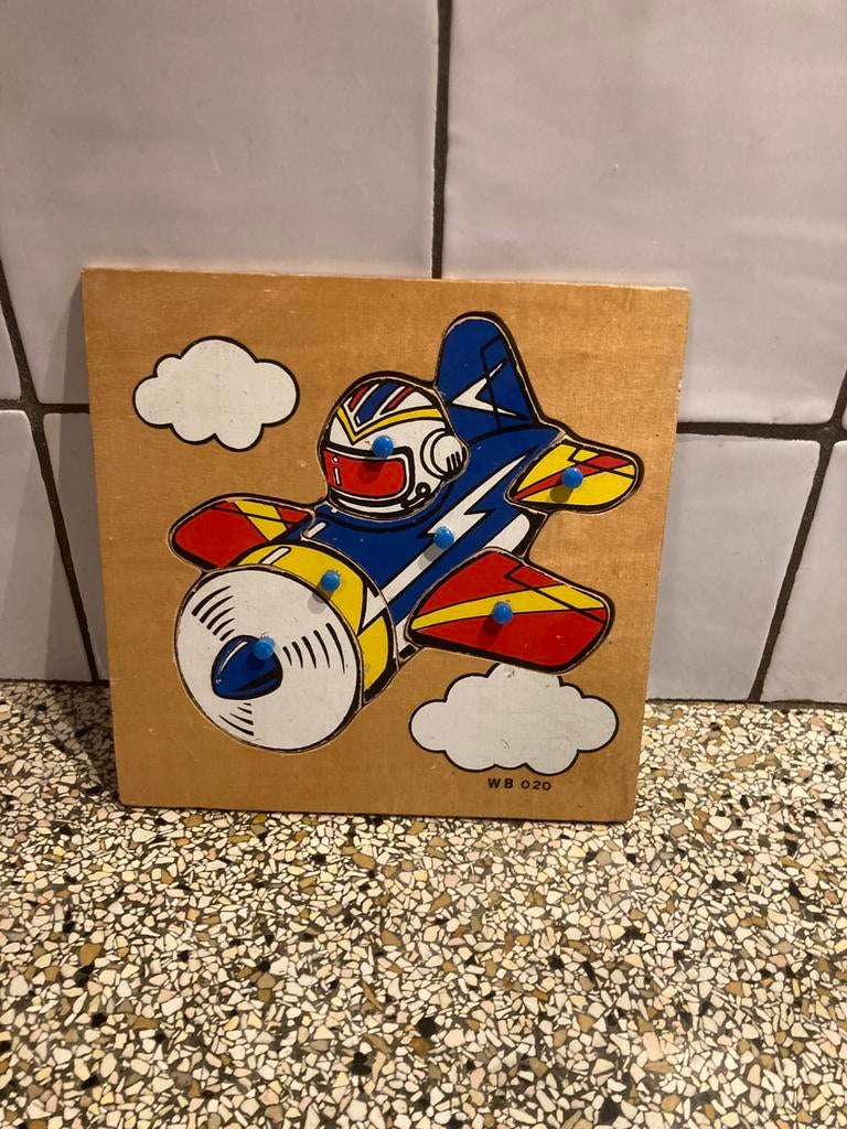 Houten puzzel vliegtuig, Ophalen of Verzenden, Zo goed als nieuw