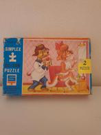 Vintage, houten Simplex puzzel. 2 Puzzels in 1 doos. 15 stuk, Ophalen of Verzenden