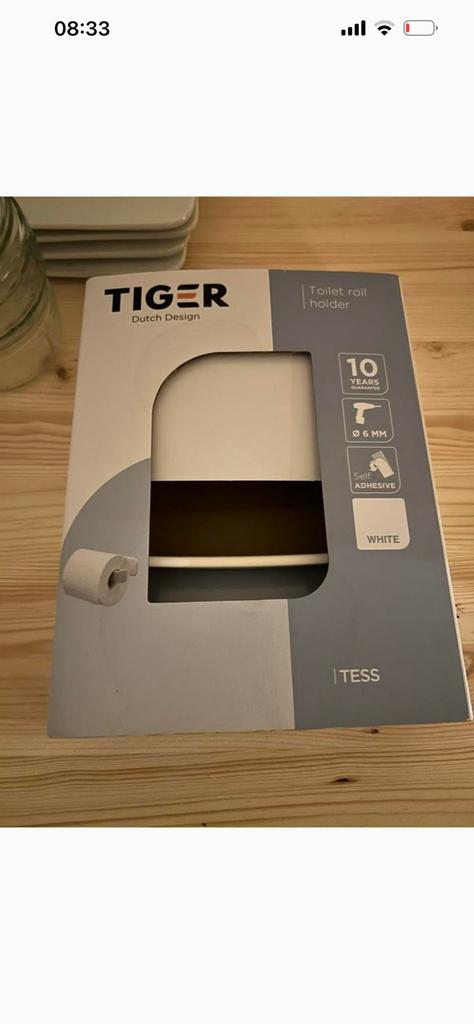Tiger toiletrolhouder wit, Ophalen of Verzenden, Zo goed als nieuw, Toilet