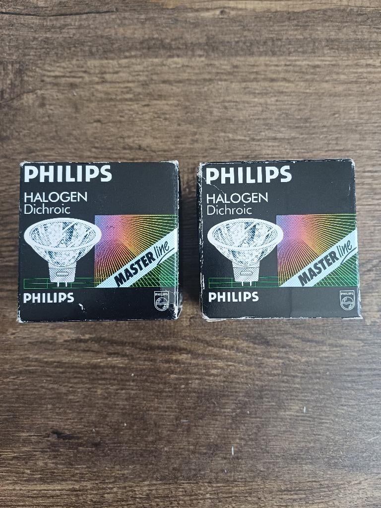 2x Philips Masterline Dichroic 50W 12V GU5.3 13737 New, Led-lamp, Minder dan 30 watt, Nieuw, E27 (groot)