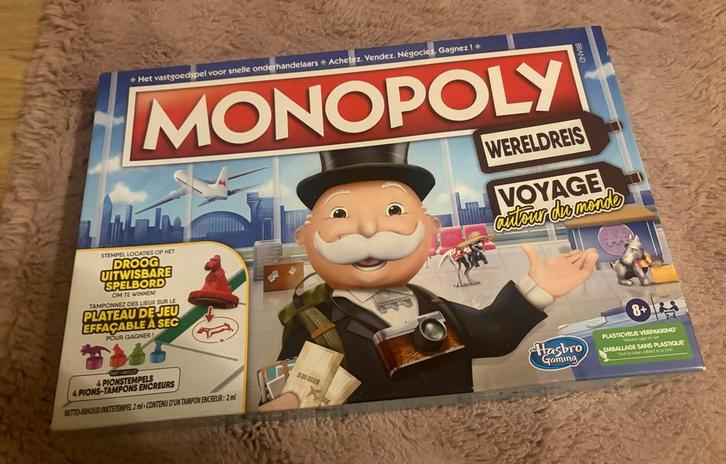 Monopoly Wereldreis: Voyage autour du monde, Hobby en Vrije tijd, Gezelschapsspellen | Bordspellen, Zo goed als nieuw, Drie of vier spelers