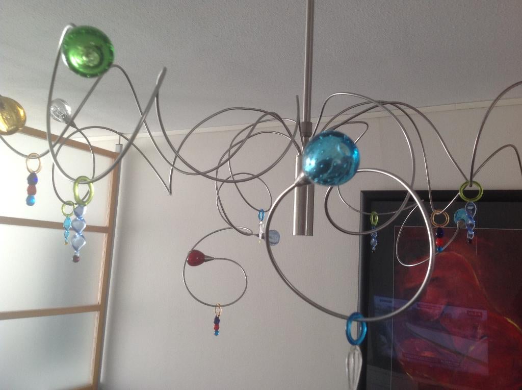 Harco Loor design lamp STRAWBERRY SWEET Murano bolletjes, Ophalen of Verzenden, Zo goed als nieuw, Glas, STRAWBERRY SWEET