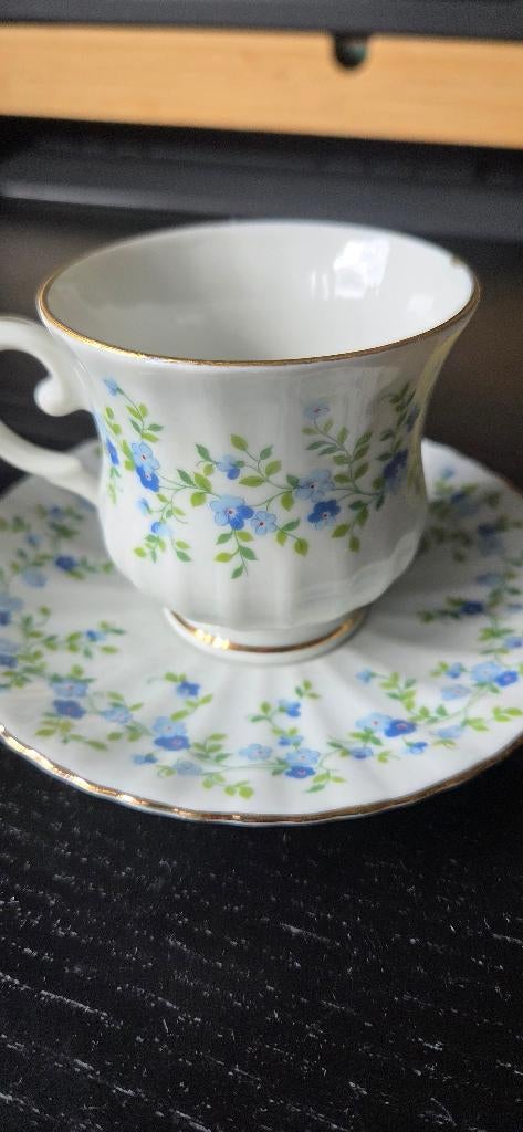 Crown China W.S. George kop en schotel ca 1925 goudrand, Antiek en Kunst, Antiek | Porselein, Ophalen