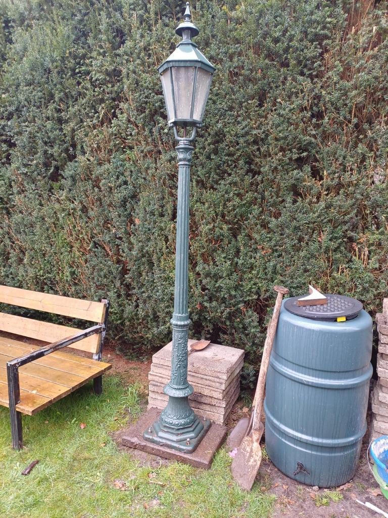 Grote Tuinlantaarn - 2.60m hoog, voet 38cm breed, Tuin en Terras, Buitenverlichting, Ophalen, Gebruikt, Staande lamp, Netvoeding