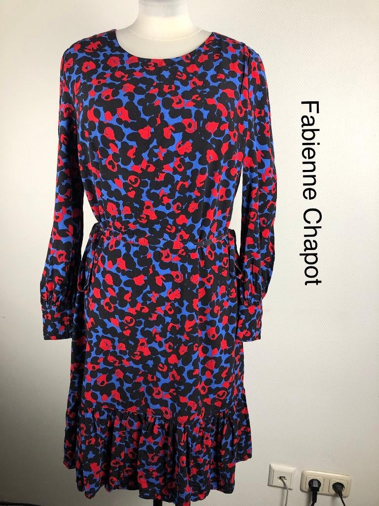 Fabienne Chapot Jurk  (mt: 42) 18,5/8622, Blauw, Maat 42/44 (L), Ophalen of Verzenden, Zo goed als nieuw