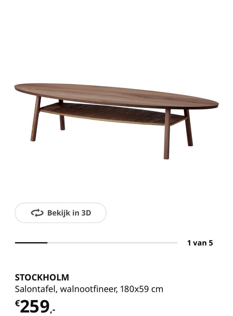 Als nieuwe Stockholm salontafel, walnootfineer, Ophalen, 50 tot 100 cm, Zo goed als nieuw, 150 tot 200 cm