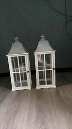 2 grote windlichten, Huis en Inrichting, Ophalen, Zo goed als nieuw, 75 cm of meer, Kandelaar