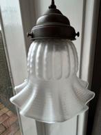 Art Deco Hanglampje met Glazen Kap, Huis en Inrichting, Lampen | Hanglampen, Ophalen of Verzenden, Gebruikt, Glas, Minder dan 50 cm