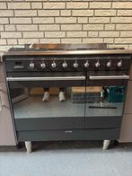 Smeg gasfornuis met oven - Zwart, 6 pitten, Gebruikt, Hete lucht, 60 cm of meer, Ophalen of Verzenden