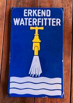 emaille bord erkend waterfitter, Ophalen of Verzenden, Gebruikt, Reclamebord
