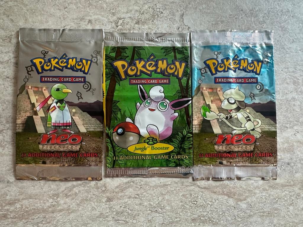 Pokémon Jungle Booster & Neo Discovery Booster Packs (leeg), Ophalen of Verzenden, Gebruikt, Booster