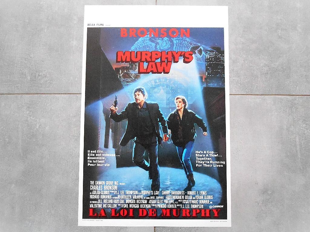 Murphy's Law - Belgische poster - Bronson, Verzamelen, Posters, Verzenden, A1 t/m A3, Film en Tv, Rechthoekig Staand