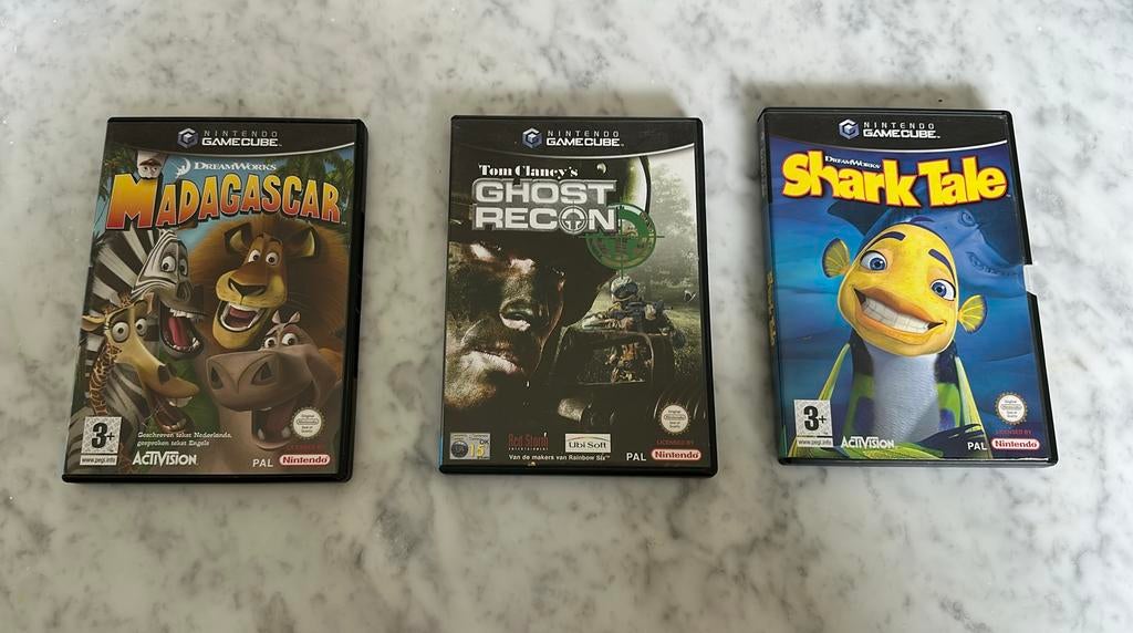 GameCube games bundel- Shark Tale, Madagascar, Ghost Recon, Avontuur en Actie, 1 speler, Ophalen of Verzenden, Zo goed als nieuw