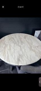 Eettafel marmer met stoelen, Huis en Inrichting, Tafels | Eettafels, Ophalen, 100 tot 150 cm, Rond, Zo goed als nieuw