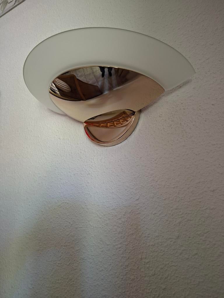 3 stuks wandlamp met glazen kap, Ophalen, Gebruikt, Glas, Modern