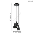 Eglo Hanglamp Zwart - 3-lichts, Ophalen, Gebruikt, Metaal, 75 cm of meer