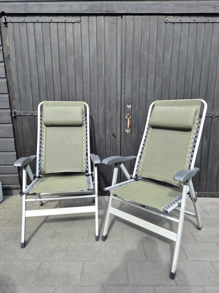ANWB Human Nature stoelen met voetenbankje, Caravans en Kamperen, Kampeermeubelen, Ophalen, Gebruikt, Campingstoel